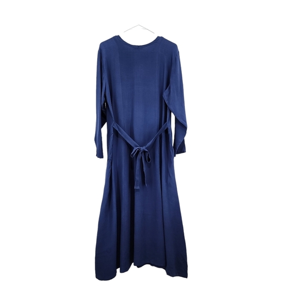 Flax by Angelheart Women's 100% Silk Retro  Loose Fit Midi Dress - M - Picture 4 of 5